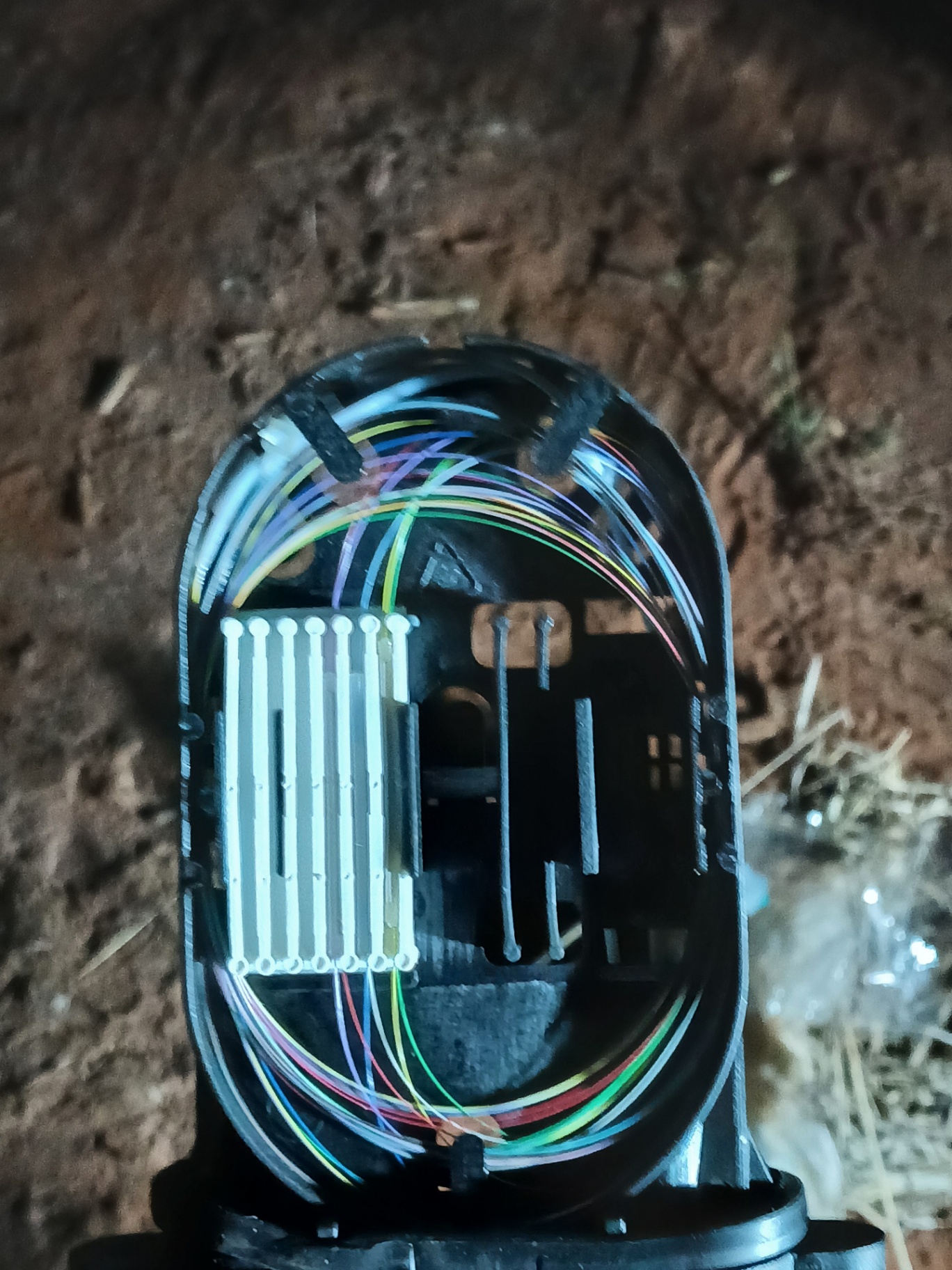 Conexão de cabos de fibra óptica